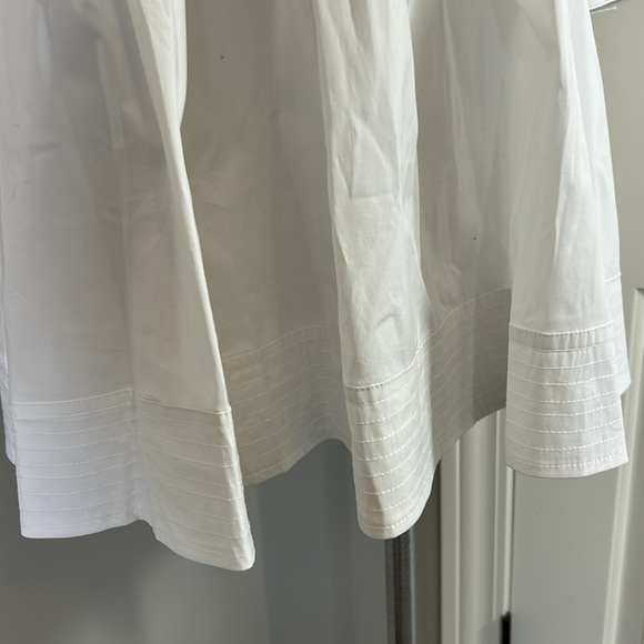 VERONICA BEARD Torres Dress White Round Neck Long Sleeve Stretch Poplin 10 NEW - Picture 6 of 16